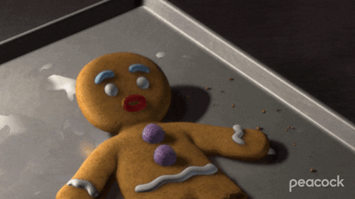 Gingerbread Man Shock GIF by PeacockTV