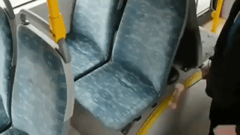 The amount of dust on bus seat