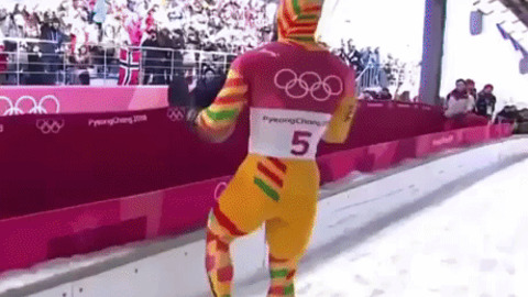 Athlete Enjoying In Pyeongchang 2018 Winter Olympics