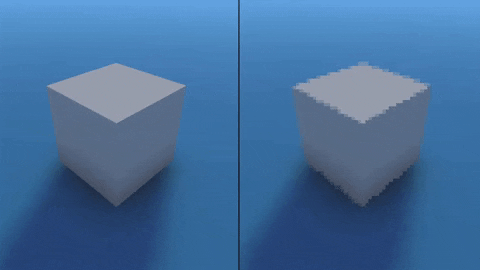 pixelated cube