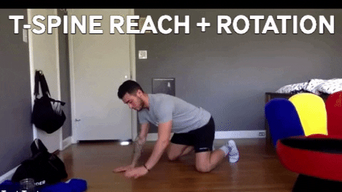 t-spine reach + rotation