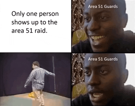 Only one person shows up to Area 51 raid in funny gifs