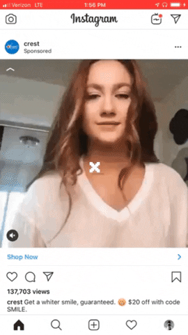 Instagram Sponsored Video Ad Crest Whitestrips