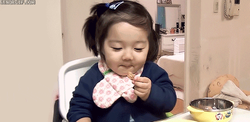 baby eating suspicious