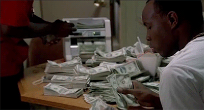 criminals counting money