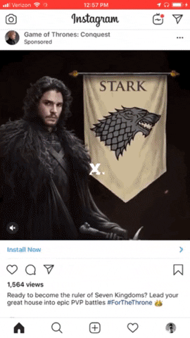 Game of Thrones Conquest Instagram Slideshow Ad