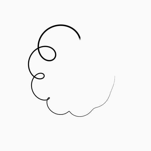 a spiral line drawing animation demonstrating line weight