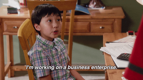 A liitle kid working on a enterprise gif