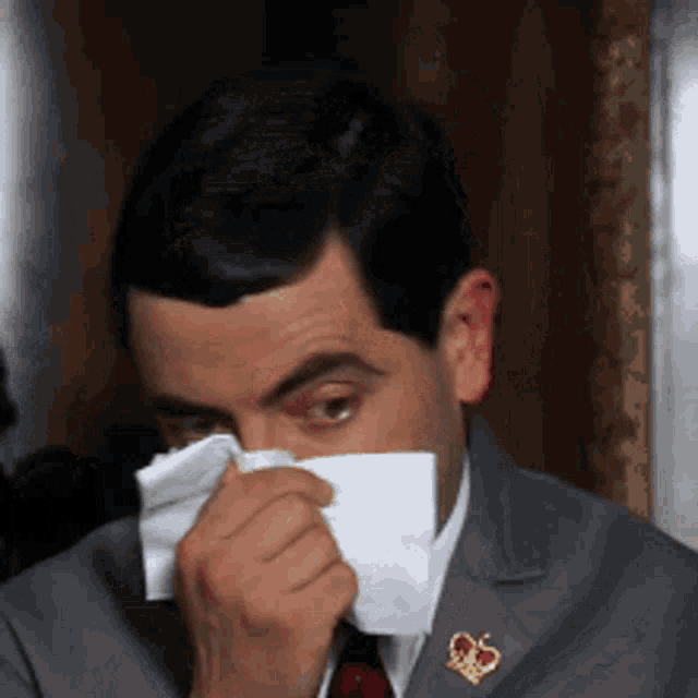 Mr Bean tissue moment in funny gifs