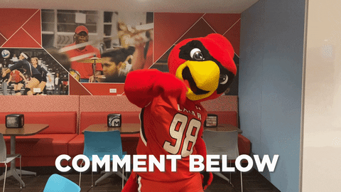 Gif of puppet saying enter comment below