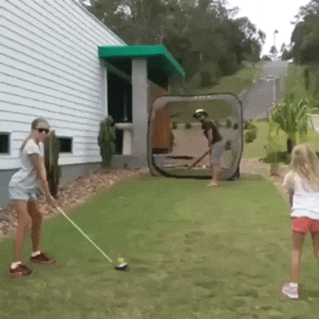 What could go wrong in playing golf and cricket at same time in fail gifs