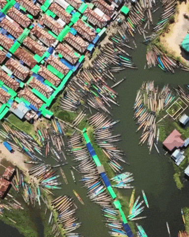 Aerial time lapse of burmese market in wow gifs