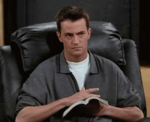 friends reading chandler bing pay attention paying attention