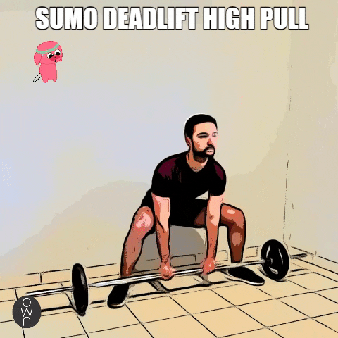 L'exercice du sumo deadlift high pull, étape par étape, avec une barre droite lestée !