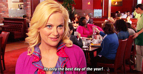 leslie knope talking about galentine's day its only the best day of the year parks and recreation gif
