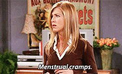 jennifer aniston period menstrual cramps friends rachel green