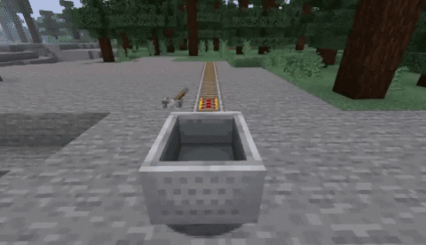 Activated Powered Rail in Minecraft