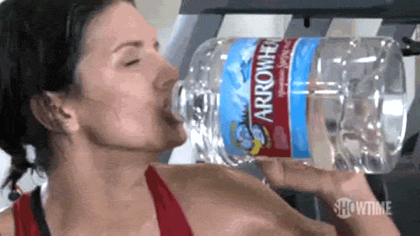 GIF woman drinking water