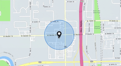 User moving the location of a circular geofence in their DroneMobile account. 
