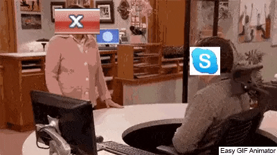 Skype and close button in funny gifs