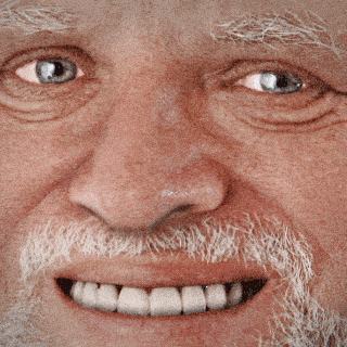 Awkward pained smile sticker meme — smiling through discomfort