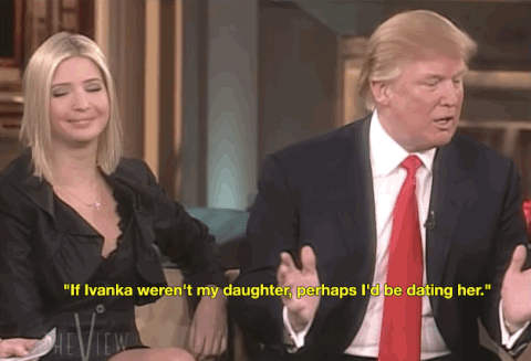 Donald Trump sits with his daughter Ivanka in an interview.