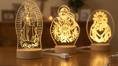 Lámpara Sagrada Familia en funcionamiento