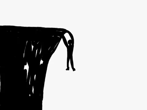 Silhouette qui saute d’une falaise dans le vide : la prise de risque n’est pas ce qui fait réussir un entrepreneur