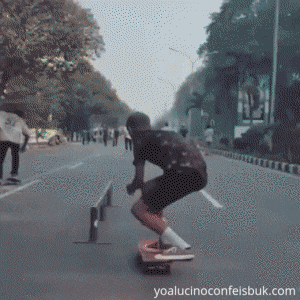 Stakeboard Vs cyclist in fail gifs