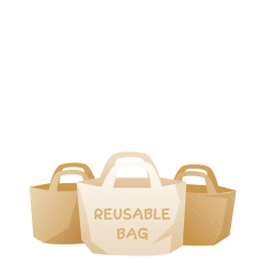 Reusable bag 'live more waste less' zero-waste