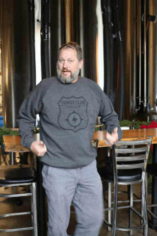 Crewneck Dancing Sales Guy GIF by Thunder Island Brewing Co