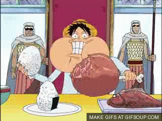T-Shirt One Piece Luffy qui Mange