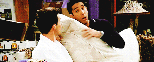 Ross and Chandler spooning friends GIF