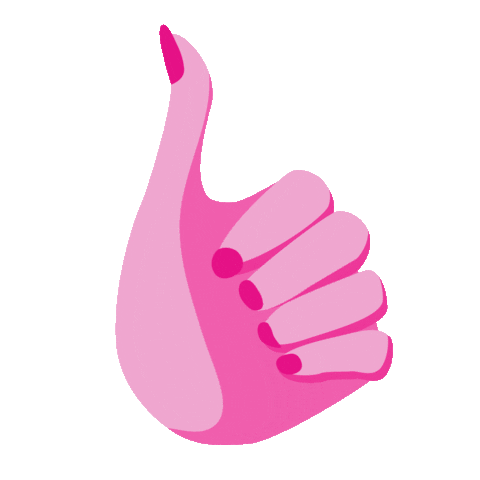 Pink Thumps Up Sticker by GLOW by dm for iOS & Android | GIPHY