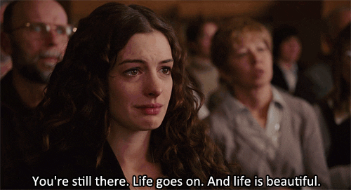 Anne Hathaway crying