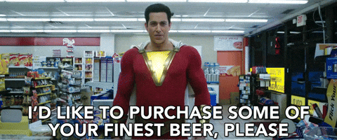 Zachary Levi Beer GIF by SHAZAM! Movie