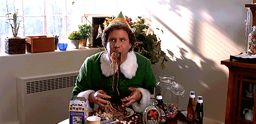 The film Elf eating spaghetti 