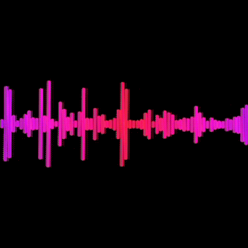 an audio waveform represented by pink and orange lines