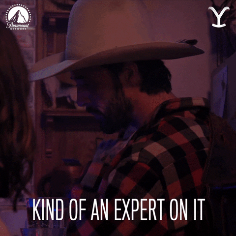 Cowboy GIF claiming to be an expert