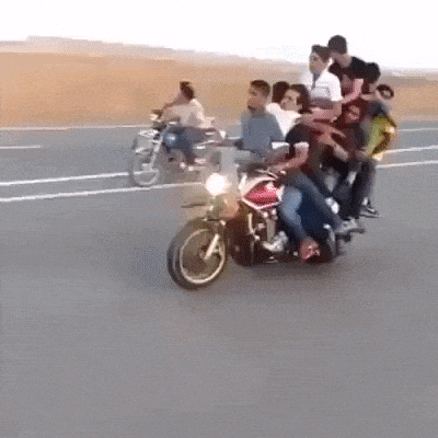 How many can you fit on a bike in wow gifs