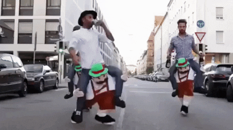 Beer man costumes are lit in funny gifs