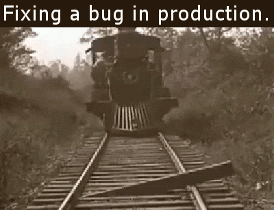 Fixing a bug in production. Probably not a great idea. Use a staging site!