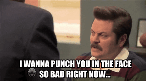 tv angry parks and recreation punch hate