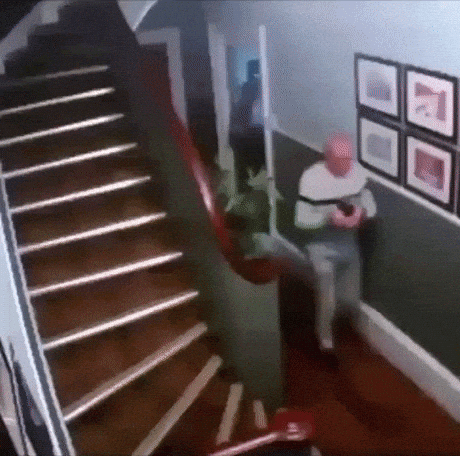 Alcohol and stairs in fail gifs