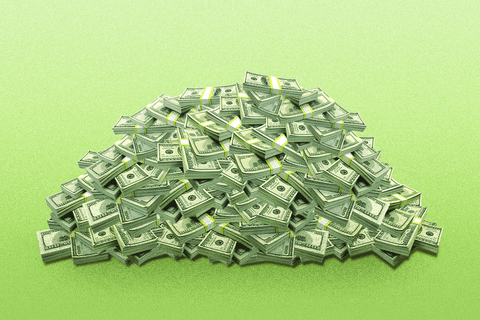 A gif of a pile of money disappearing