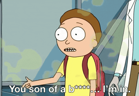Morty "You son of a b****... I'm in" GIF