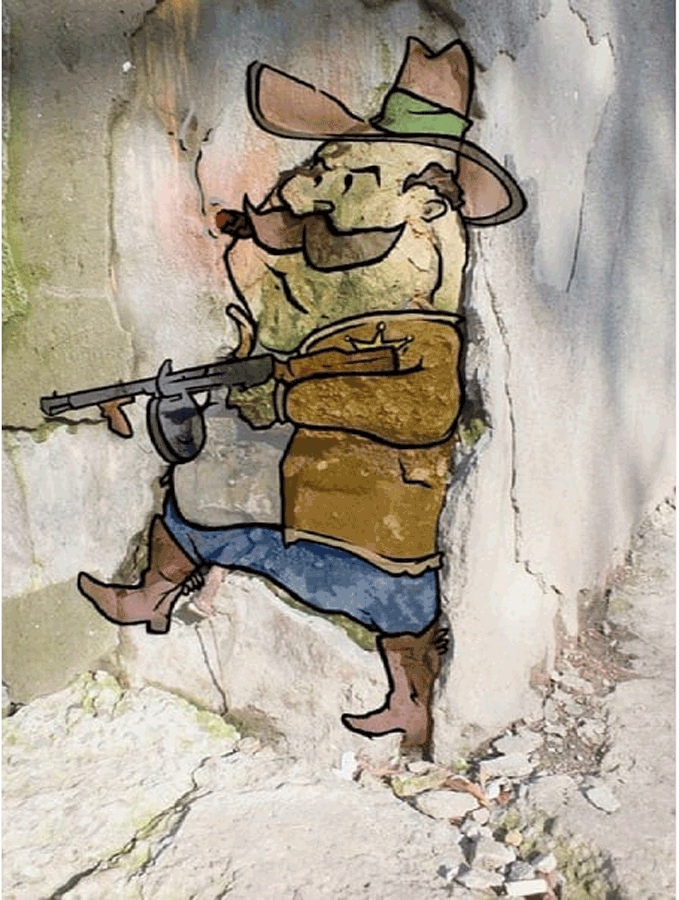 истории штукатурки, рисунки на обшарпанных стенах