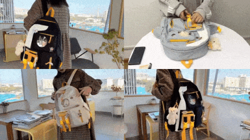 Waterproof Kawaii School Bag Gif