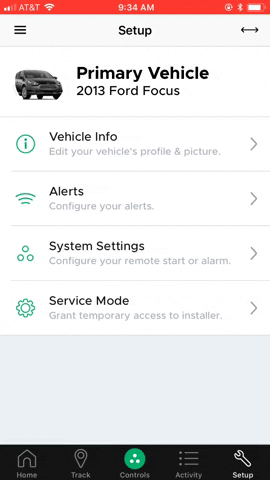 User turning on several alert features through the DroneMobile app. 