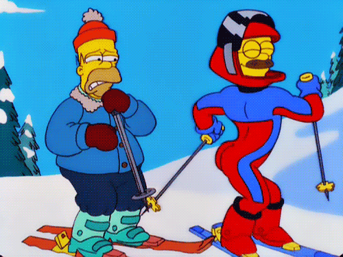 Image result for flanders skiing gif